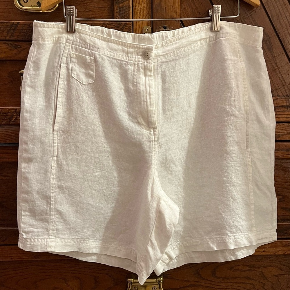 J Jill Love Linen White Shorts Size 16 Tall